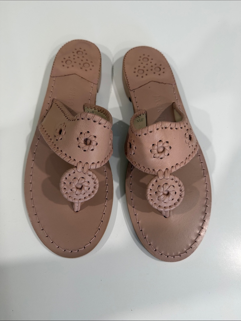 NEW Jack Rogers Nude/ light pink Leather Sandals